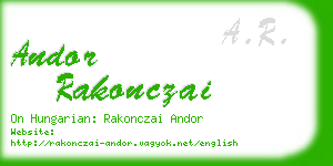 andor rakonczai business card